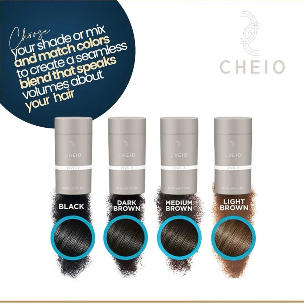Cheio Thickening Hair Fibers Medium Brown Level 2  Covers‎ Spots in Seconds 30g